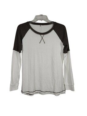Todolor Raglan T-Shirt Shirt Men Size M Cream Brown Long Sleeve Sporty NEW